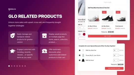 GLO Related Products, Upsell screenshot