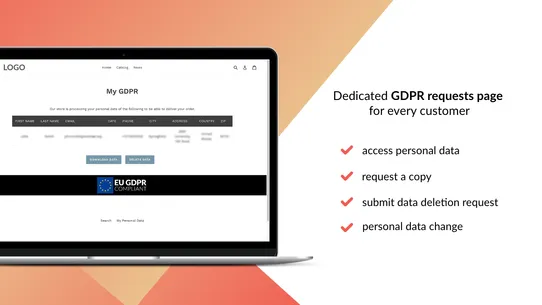 Mega GDPR Data Compliance screenshot