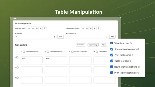 TablePress ‑ Data Tables screenshot