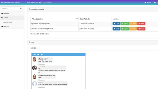 Embedded Chat screenshot