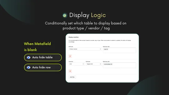 TableFlow Specification Table screenshot