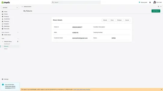 Stateset Returns Automation screenshot
