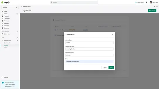 Stateset Returns Automation screenshot