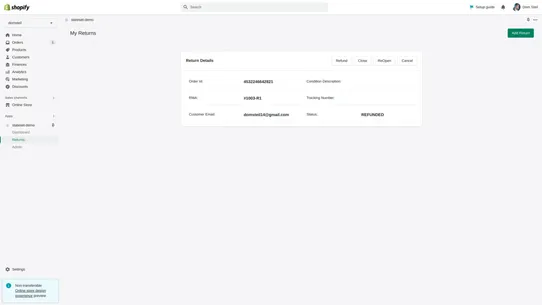 Stateset Returns Automation screenshot