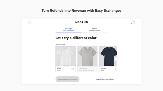 Optoro Returns &amp; Exchanges screenshot
