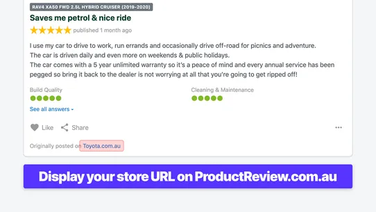 ProductReview.com.au Connect screenshot