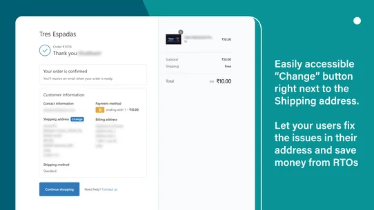 Allow Editing Shipping Address screenshot