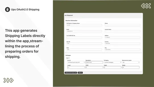 Dimensional Shipping Ups Auth screenshot