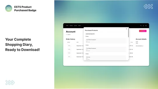 Ests Product Purchased Badge screenshot