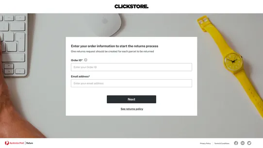 Returns Plus ‑ Australia Post screenshot