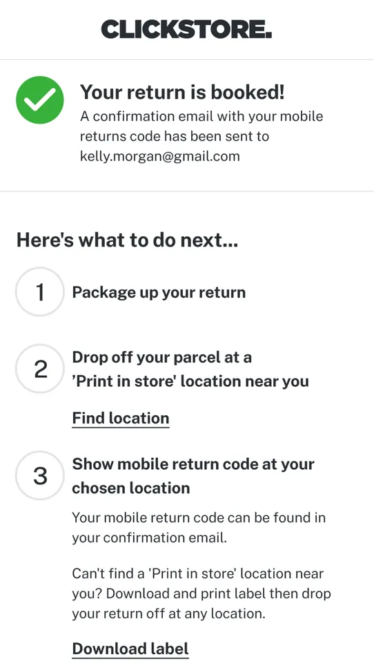 Returns Plus ‑ Australia Post screenshot