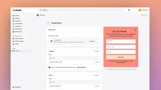 Shopify Forms screenshot