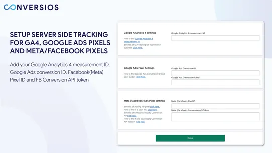 Conversios ServerSide Tracking screenshot