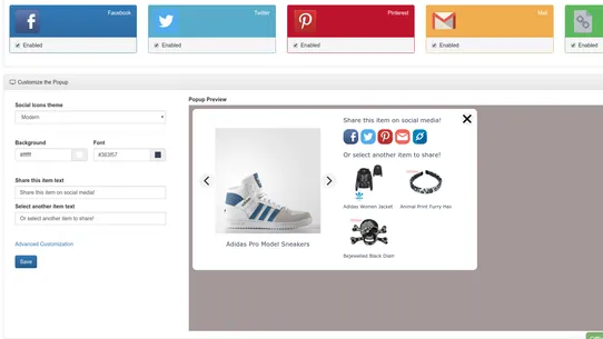 Social Share Cart screenshot