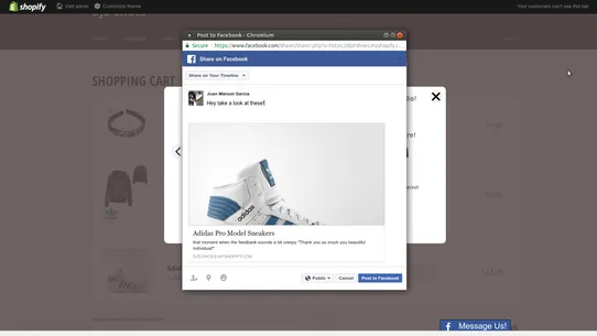 Social Share Cart screenshot