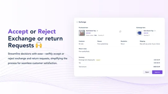 RPro ‑ Returns &amp; Exchanges screenshot