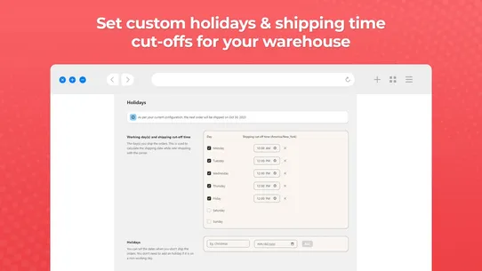 Ship+ Checkout Delivery Dates screenshot