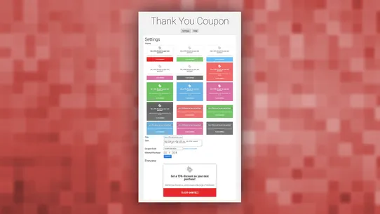 Thank You Coupon screenshot