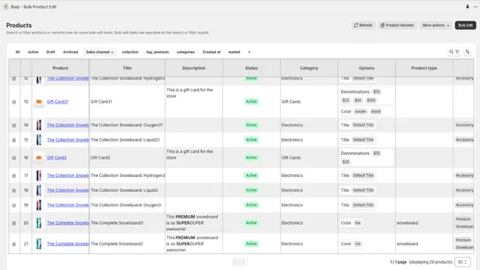 Bulp ‑ Bulk Product Edit screenshot