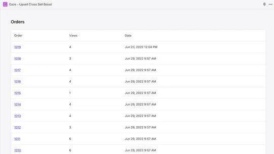 Gaze ‑ Order Analytics screenshot