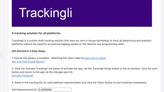 Trackingli screenshot