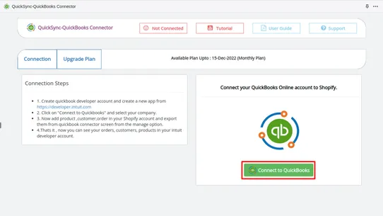 QuickSync‑QuickBooks Connector screenshot