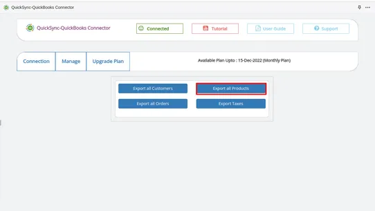 QuickSync‑QuickBooks Connector screenshot