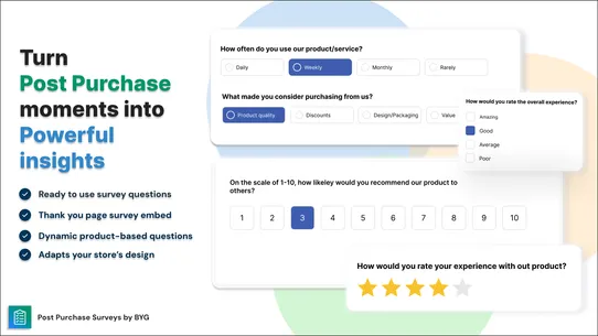 Post Purchase Customer Surveys screenshot