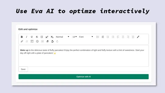 Eva AI: optimize descriptions screenshot