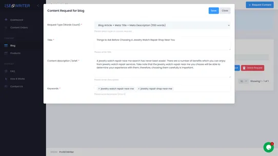 ProSEOWriter screenshot