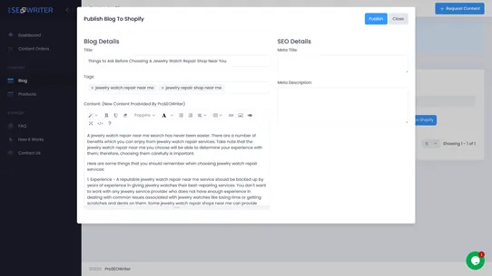 ProSEOWriter screenshot