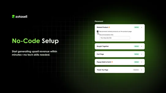Zotasell: AI Upsell &amp; Bundles screenshot