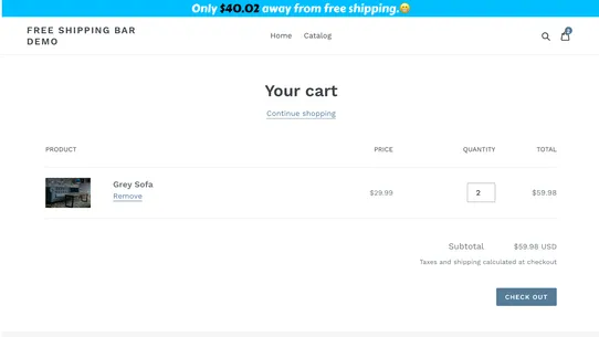 Cart++ Free Shipping Bar screenshot