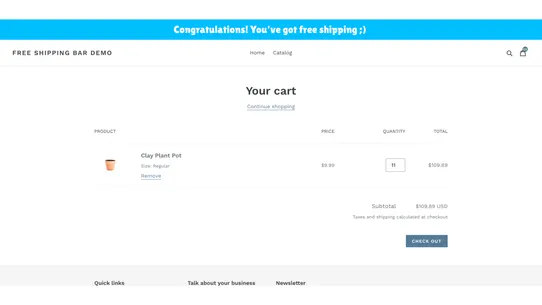 Cart++ Free Shipping Bar screenshot