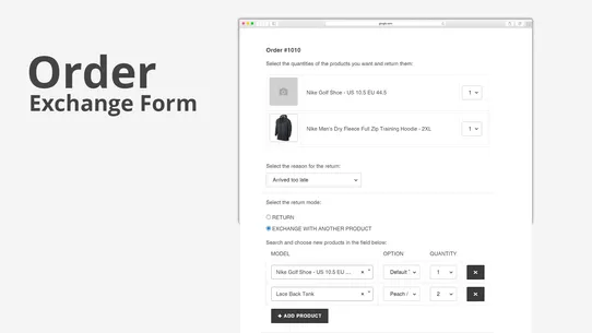 ExOrders ‑ Return &amp; Exchange screenshot