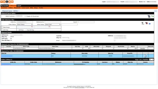 Think Logistics Fulfillment screenshot