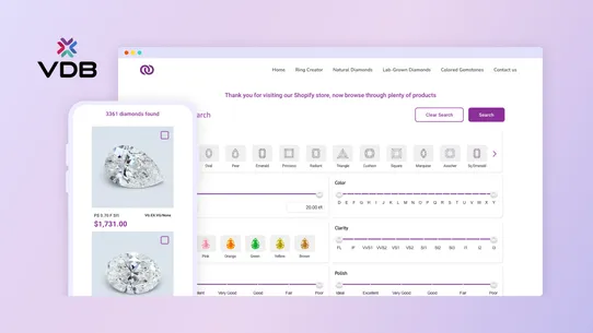 VDB Diamond &amp; Gemstone Search screenshot