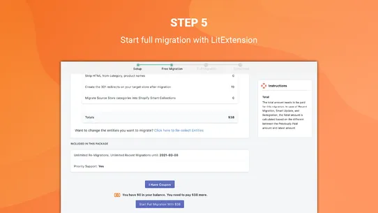 LitExtension Store Migration screenshot