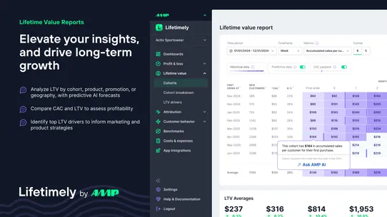 Lifetimely LTV &amp; Profit by AMP screenshot