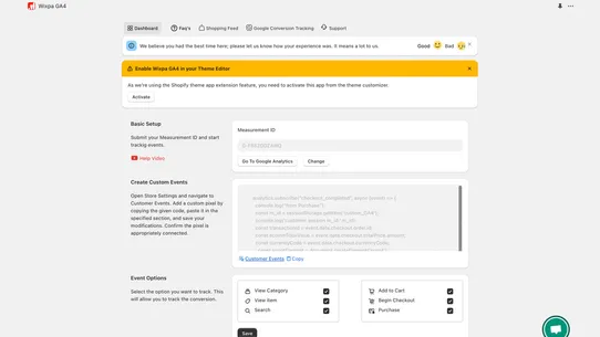 Wixpa Google Analytics 4 (GA4) screenshot