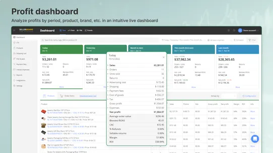 Sellerboard Profit Analytics screenshot