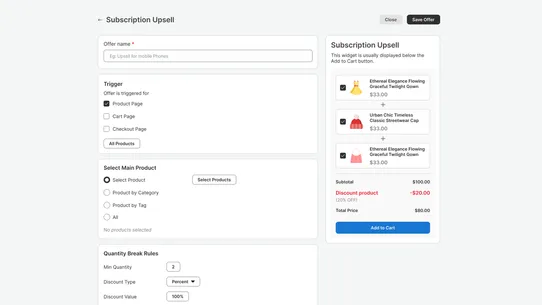 Boostsell ‑Upsell &amp; Cross Sell screenshot