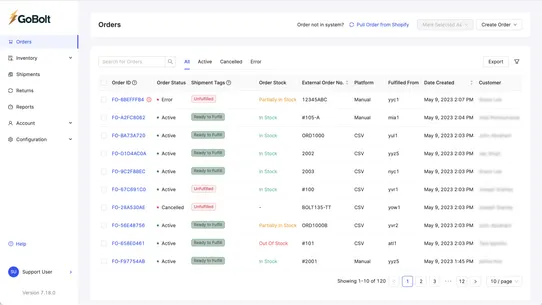 GoBolt Merchant Portal ‑ STG screenshot
