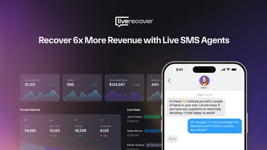 LiveRecover SMS Cart Recovery screenshot
