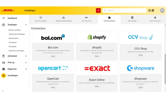 DHL eCommerce screenshot