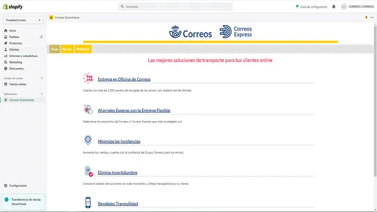 Correos Ecommerce screenshot