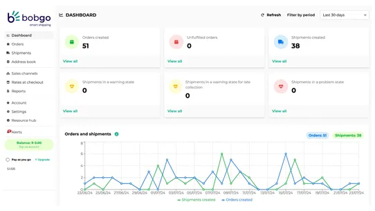 Bob Go smart shipping solution screenshot