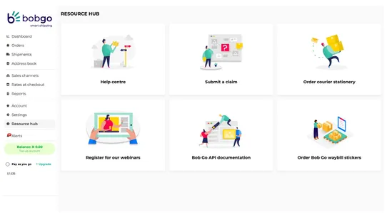 Bob Go smart shipping solution screenshot