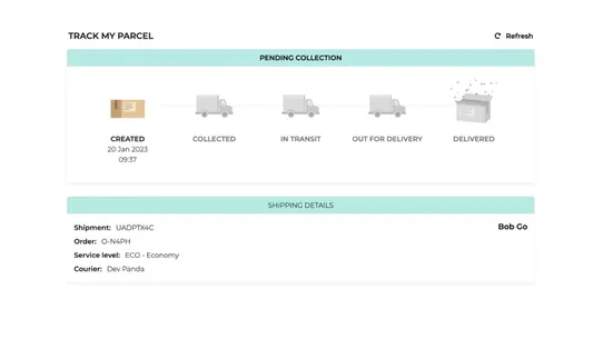 Bob Go smart shipping solution screenshot