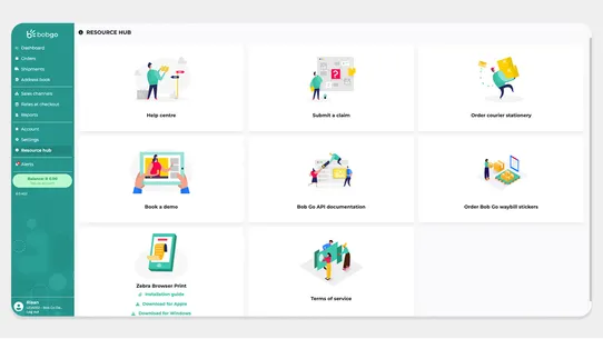 Bob Go smart shipping solution screenshot